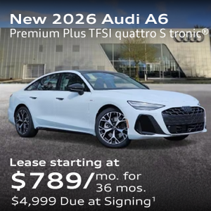 New 2026 Audi A6 Premium Plus TFSI quattro S tronic® Lease starting at $789/mo. for  36 mos. $4,999 Due at Signing